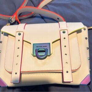 Michael Kors Cream Crossbody Bag with Multicolor Accents